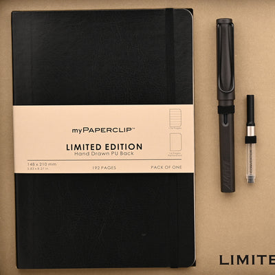 Lamy Gift Set - Safari Umbra Fountain Pen with myPaperclip A5 Black Notebook and Card Holder 3