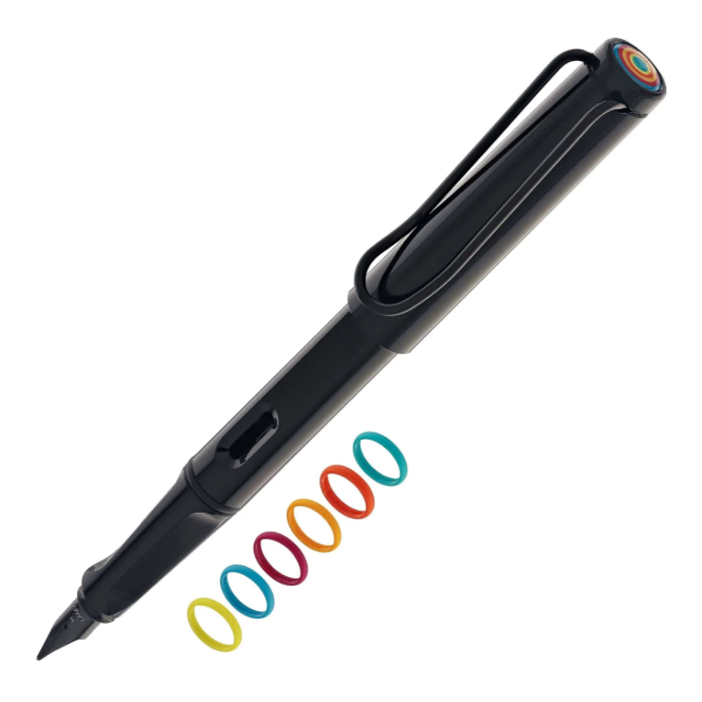 Lamy Safari Fountain Pen Multi Ring Set - All Black (Special Edition)