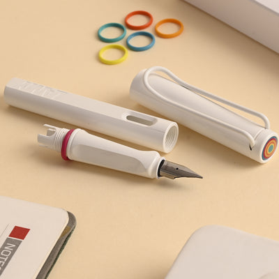 Lamy Safari Fountain Pen Multi Ring Set - All White (Special Edition) 12