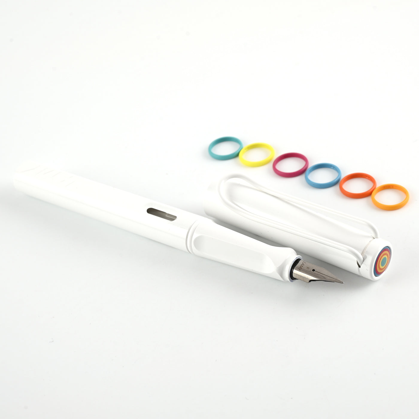 Lamy Safari Fountain Pen Multi Ring Set - All White (Special Edition) 8