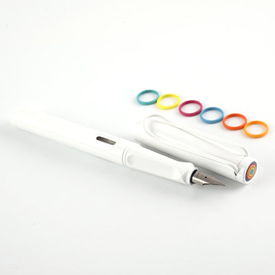 Lamy Safari Fountain Pen Multi Ring Set - All White (Special Edition) 8
