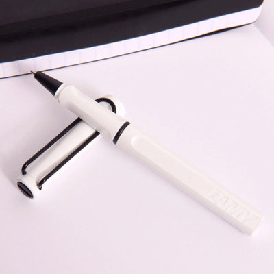 Lamy Safari Roller Ball Pen - White Black (Special Edition)
