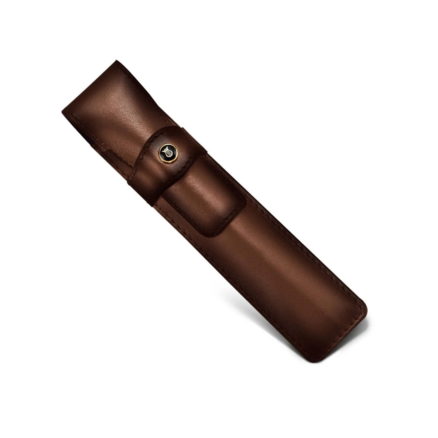 Lapis Bard Classic Leather Single Pen Holder - Cognac 1