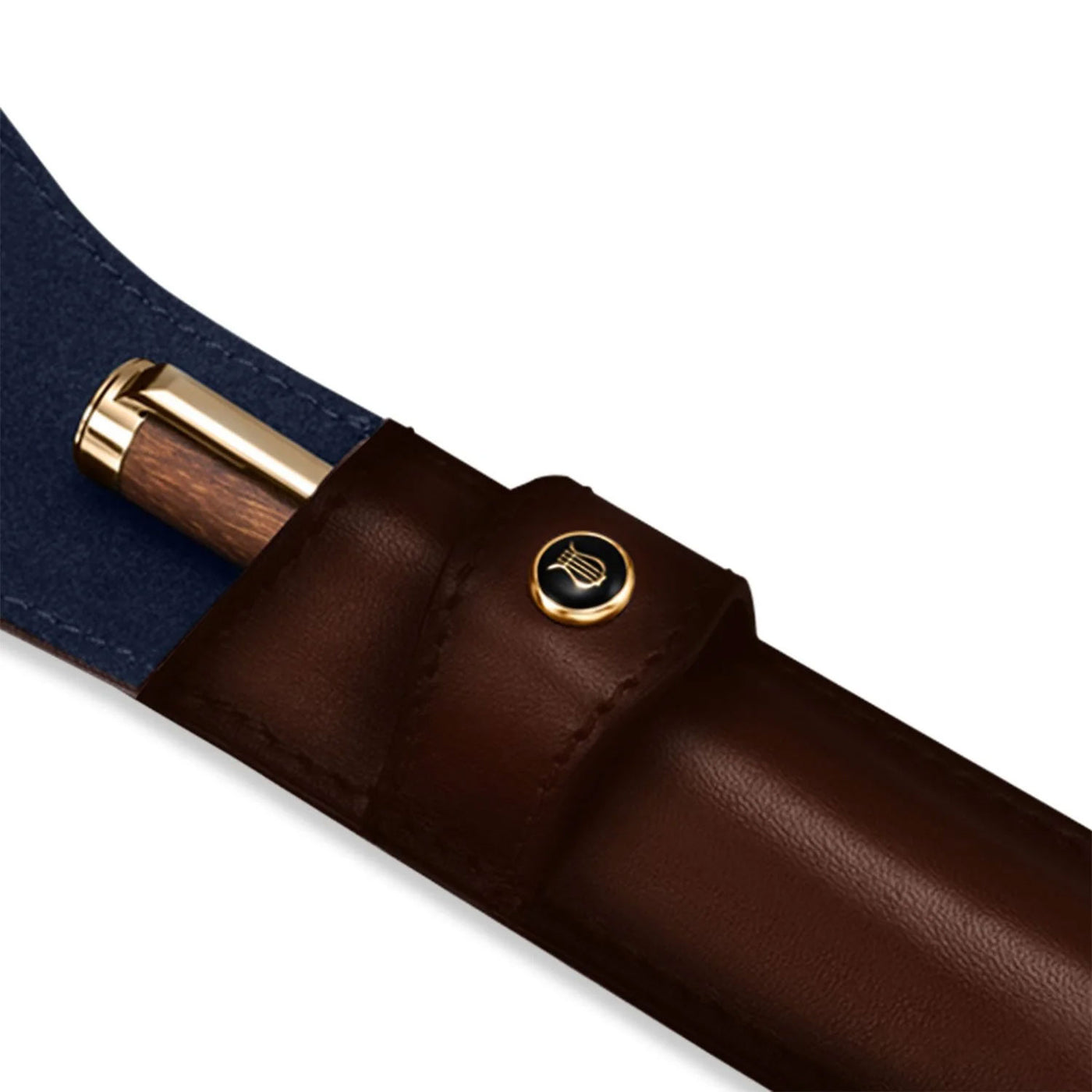 Lapis Bard Classic Leather Single Pen Holder - Cognac 3