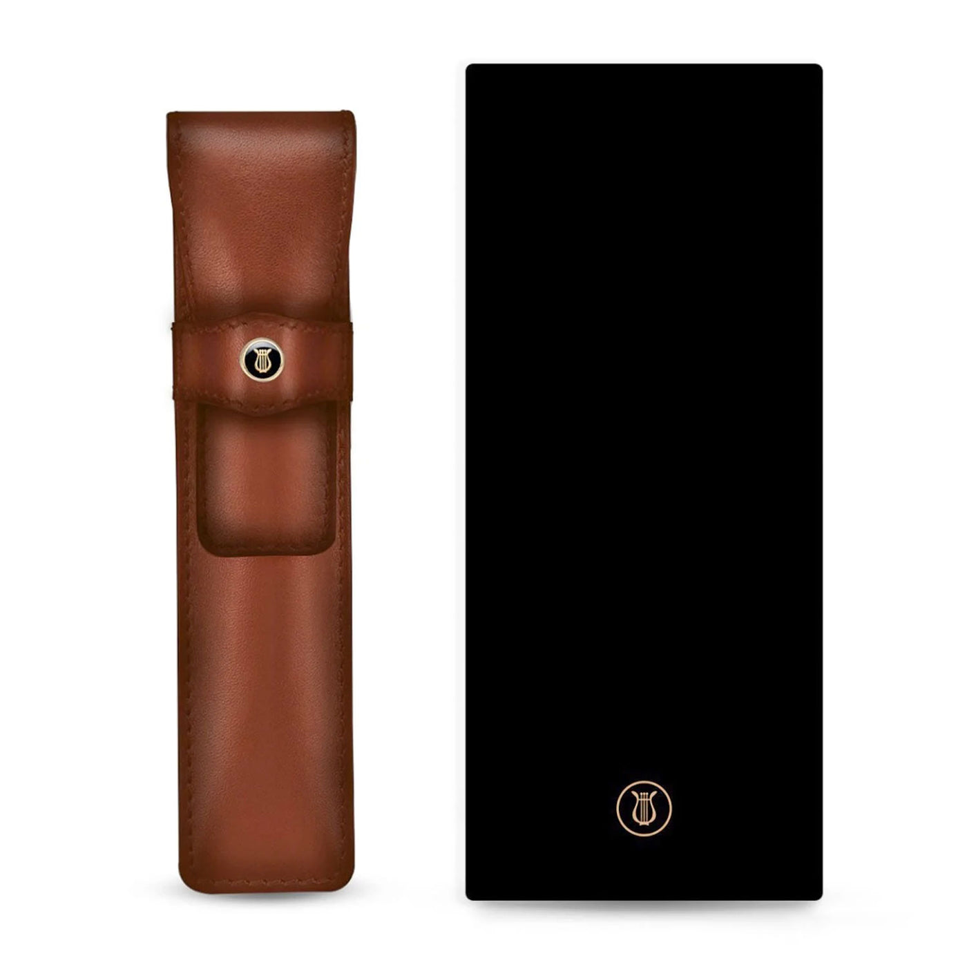 Lapis Bard Classic Leather Single Pen Holder - Cognac 5