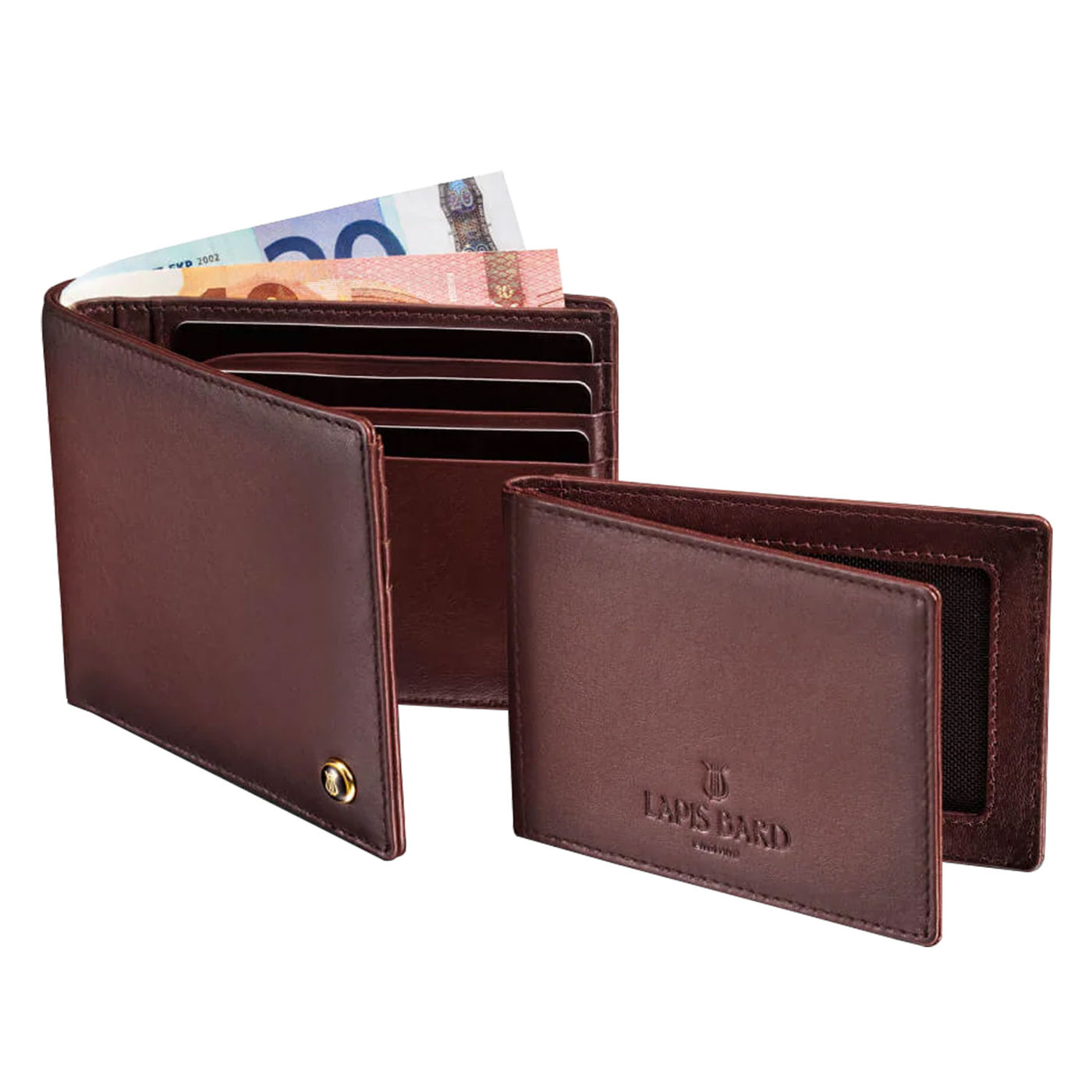 Lapis Bard Ducorium Bifold Evening 6cc Wallet with Additional Sleeve - Bordeaux 4
