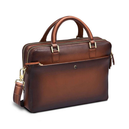 Lapis Bard Ducorium Chester 14inch Slim Laptop Business Bag - Cognac