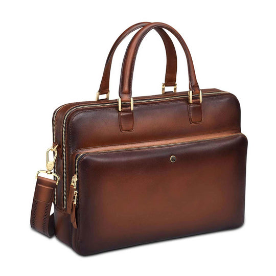 Lapis Bard Ducorium Laptop Bag, Cognac - 14 Inch