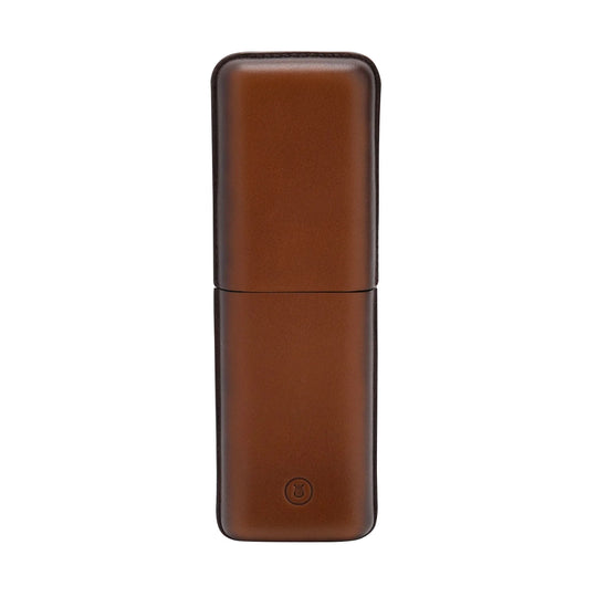 Lapis Bard Ducorium Moulded 2 Pen Case - Cognac