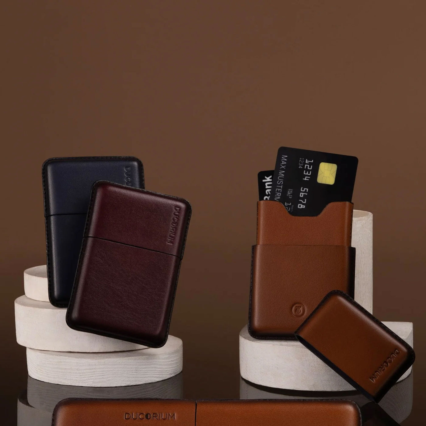 Lapis Bard Ducorium Moulded Card Case - Cognac 13