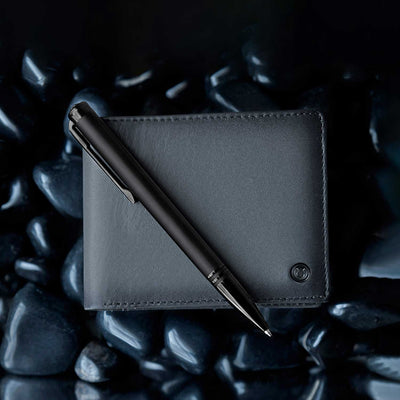 Lapis Bard Gift Set - Torque Matte Black Ball Pen with Ducorium Graphite Wallet 6