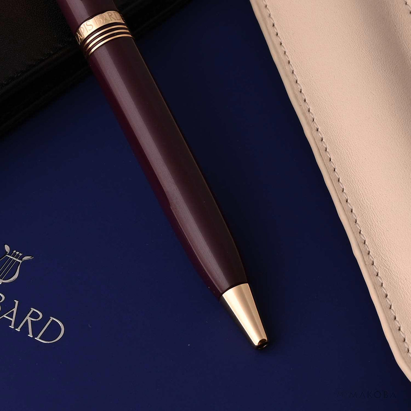 Lapis Bard Gift Set - Contemporary Bordeaux Ball Pen with Ducorium Bordeaux Wallet 7