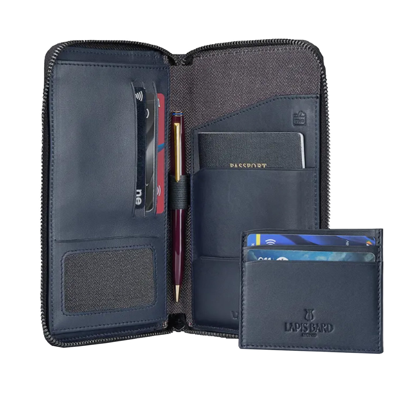 Lapis Bard Enigma Passport Wallet - Navy 4