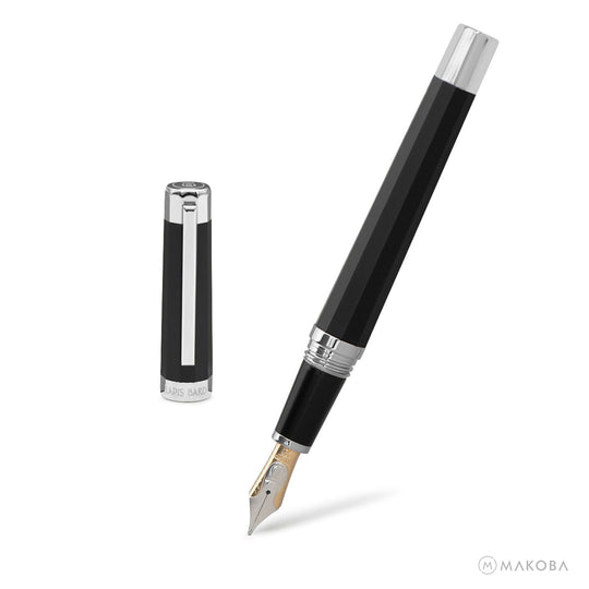 Lapis Bard Gift Set - Avon Black Fountain Pen with Mayfair Pen Pouch & Blue Curacao Ink Bottle