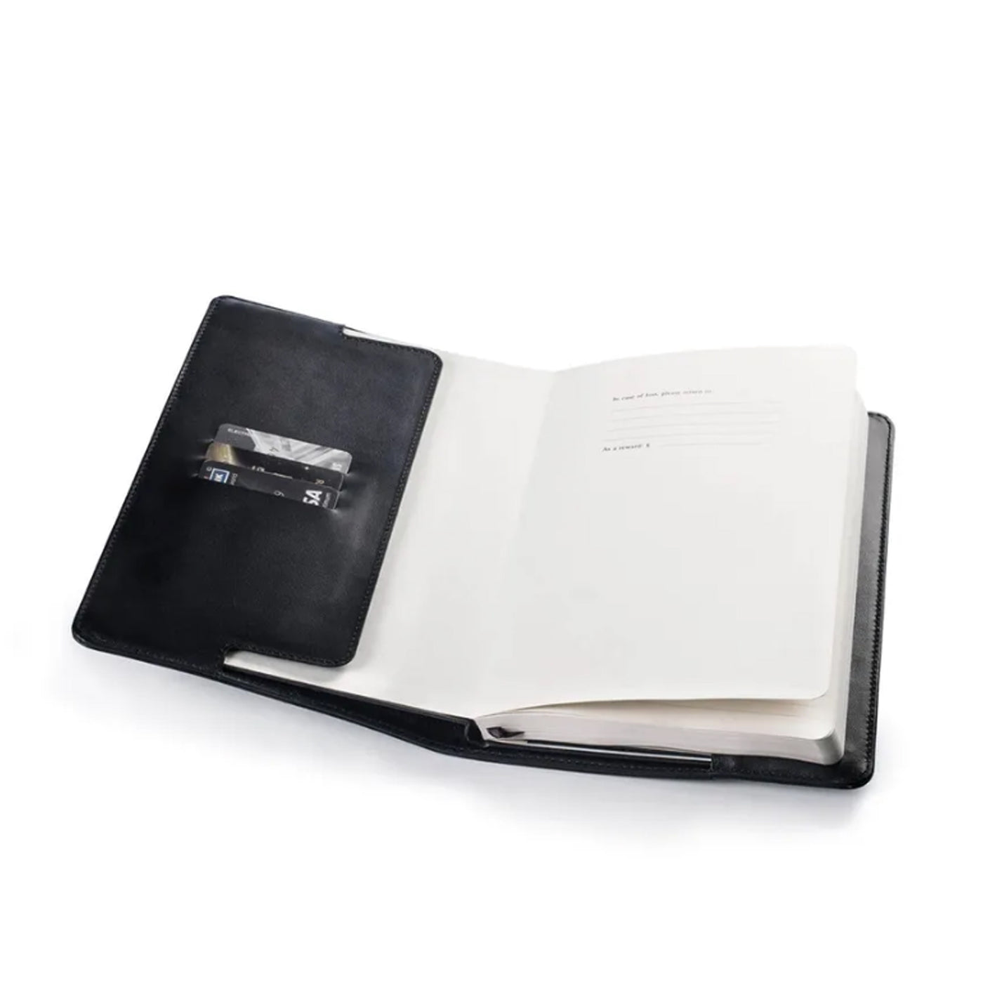 Lapis Bard Gift Set - Contemporary Black Ball Pen with Mayfair Leather Notebook 10