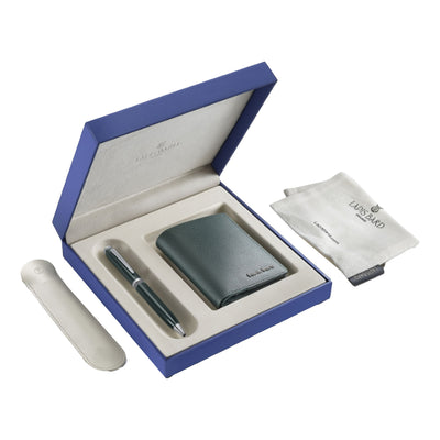 Lapis Bard Gift Set - Contemporary Verdant Ball Pen with Verdant Dual Compartment Wallet 13