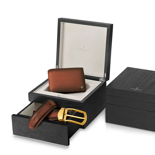 Lapis Bard Gift Set - Ducorium Cognac Belt with Cognac Wallet