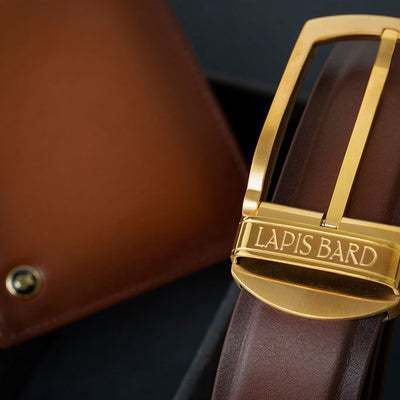 Lapis Bard Gift Set - Ducorium Cognac Belt with Cognac Wallet