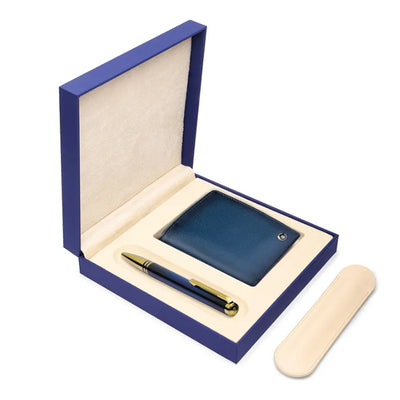 Lapis Bard Gift Set - Torque Blue Ball Pen with Ducorium Business Card Holder 12