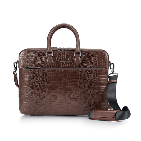 Lapis Bard Mandeville 15inch Double Compartment Laptop Bag - Dark Brown