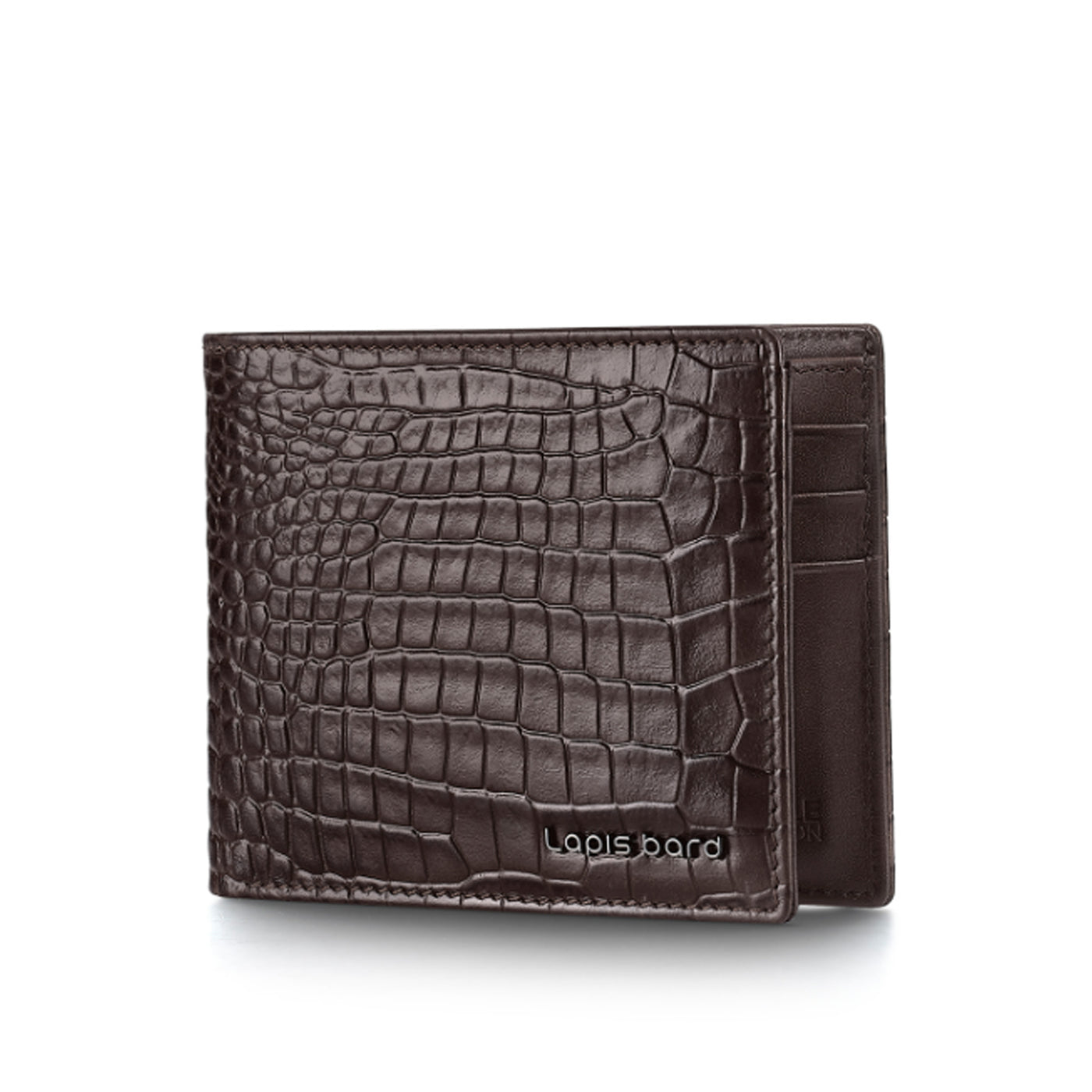 Lapis Bard Mandeville 6cc Wallet with Additional Credit Card Holder - Dark Brown
