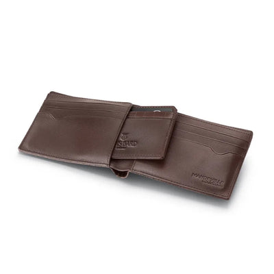 Lapis Bard Mandeville 6cc Wallet with Additional Credit Card Holder - Dark Brown