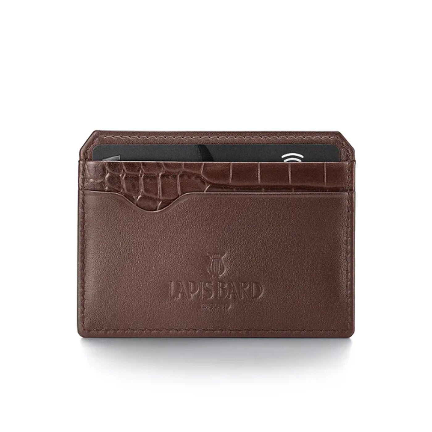 Lapis Bard Mandeville 6cc Wallet with Additional Credit Card Holder - Dark Brown