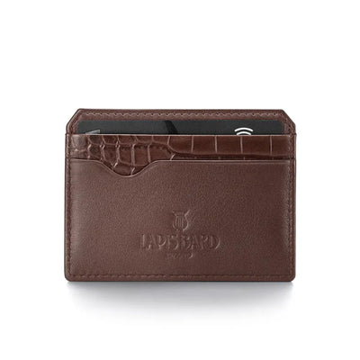 Lapis Bard Mandeville 6cc Wallet with Additional Credit Card Holder - Dark Brown