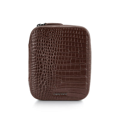 Lapis Bard Mandeville Leather 4 Watch Case - Dark Brown