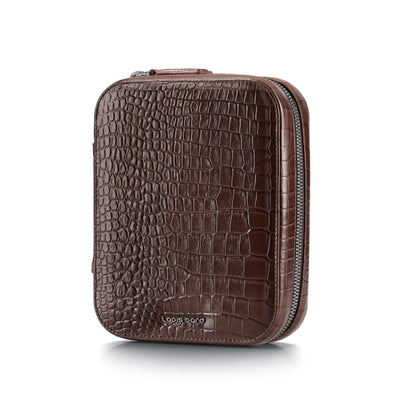 Lapis Bard Mandeville Leather 4 Watch Case - Dark Brown