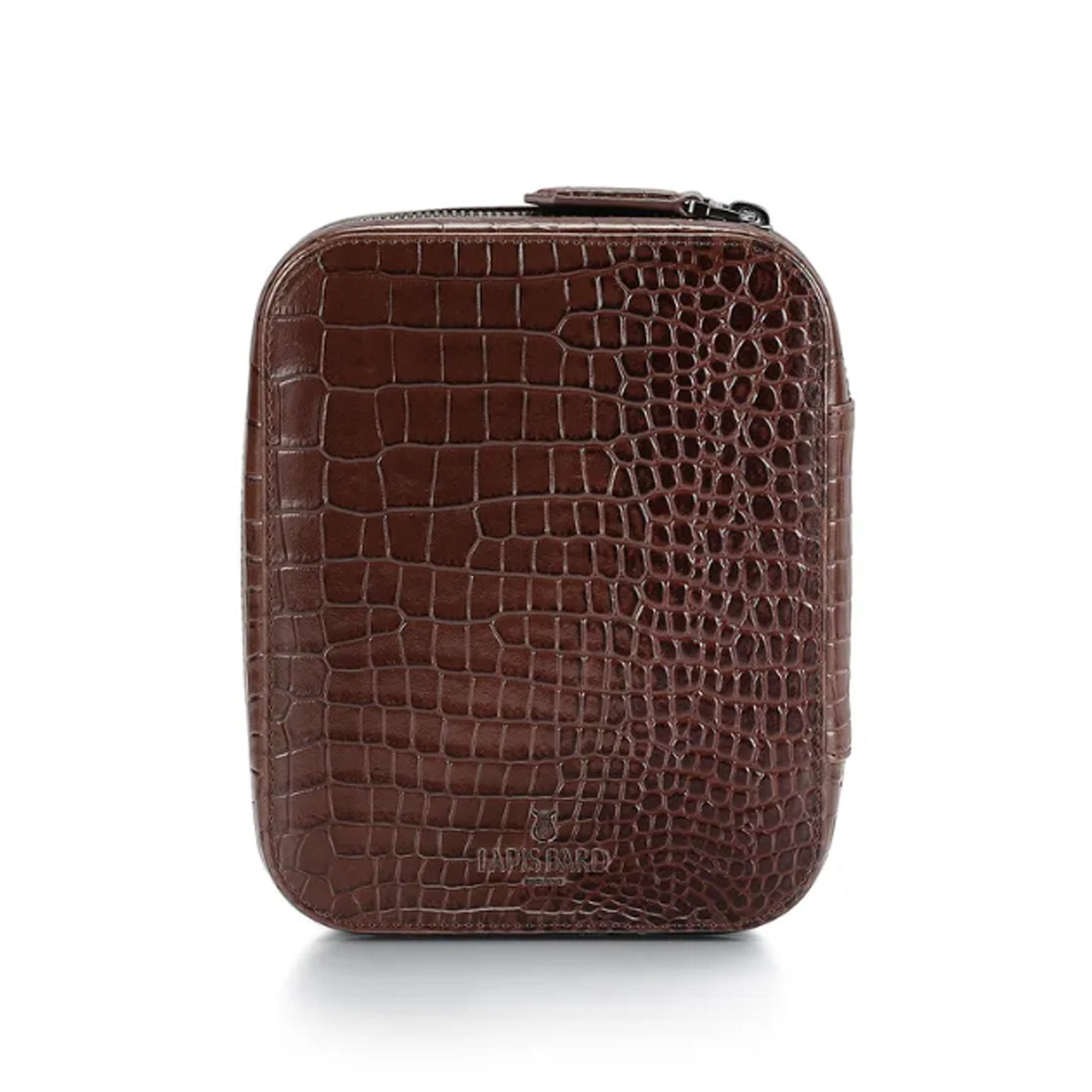 Lapis Bard Mandeville Leather 4 Watch Case - Dark Brown