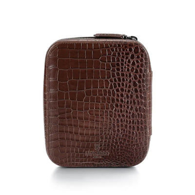 Lapis Bard Mandeville Leather 4 Watch Case - Dark Brown