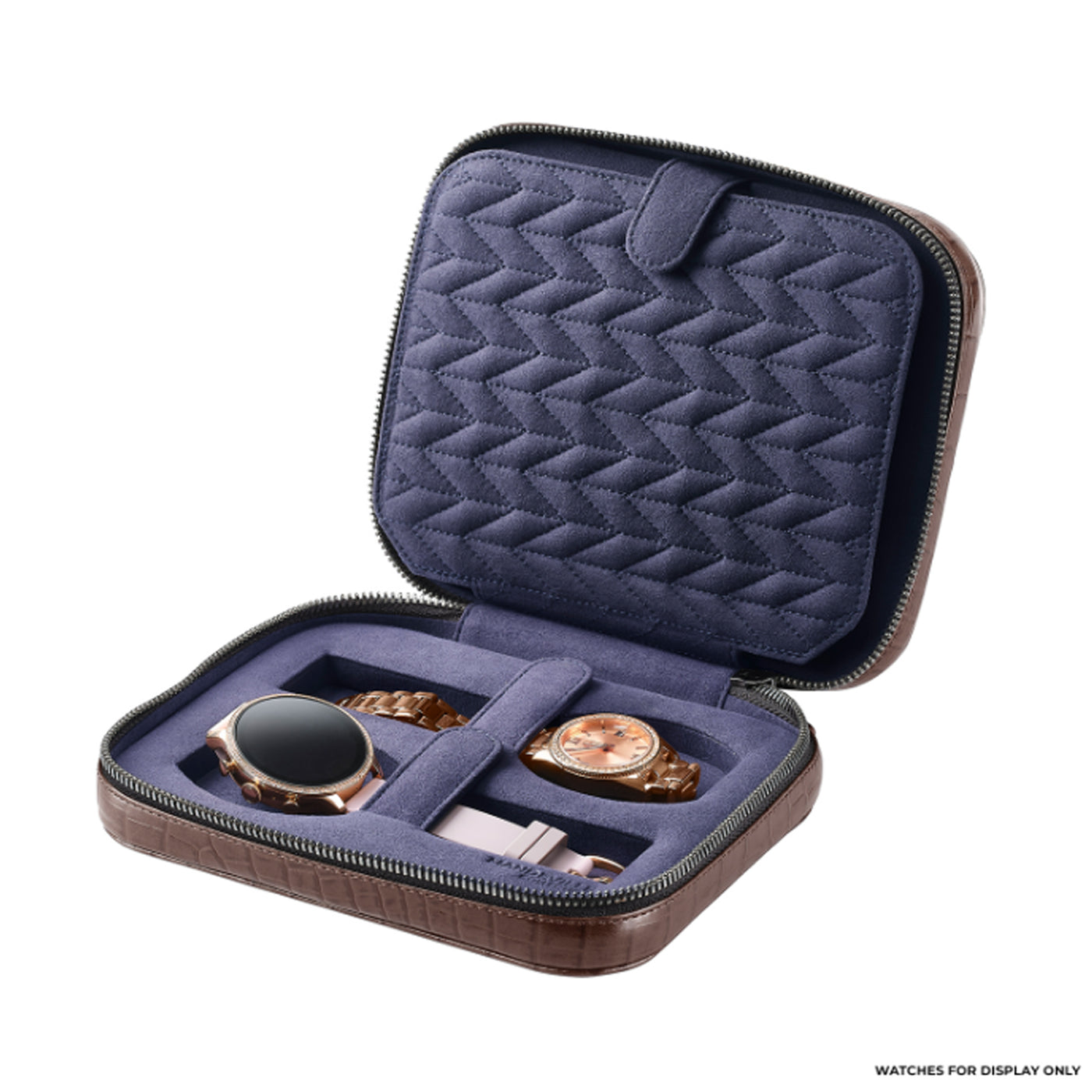 Lapis Bard Mandeville Leather 4 Watch Case - Dark Brown