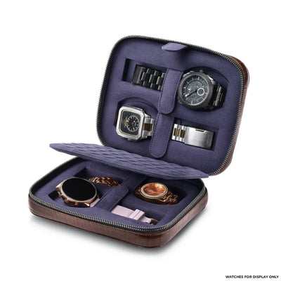Lapis Bard Mandeville Leather 4 Watch Case - Dark Brown