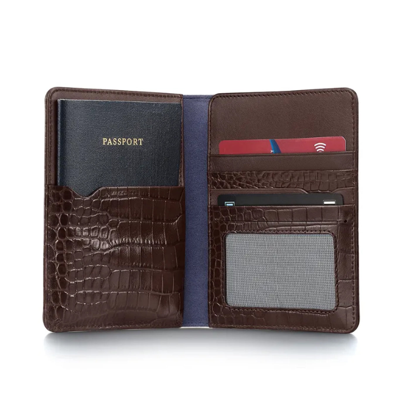 Lapis Bard Mandeville Passport Wallet - Dark Brown