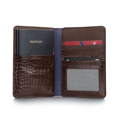 Lapis Bard Mandeville Passport Wallet - Dark Brown