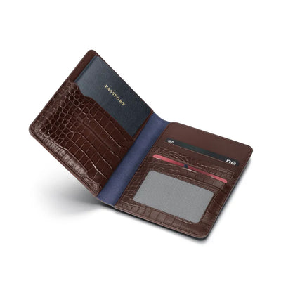 Lapis Bard Mandeville Passport Wallet - Dark Brown