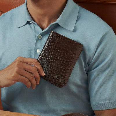 Lapis Bard Mandeville Passport Wallet - Dark Brown