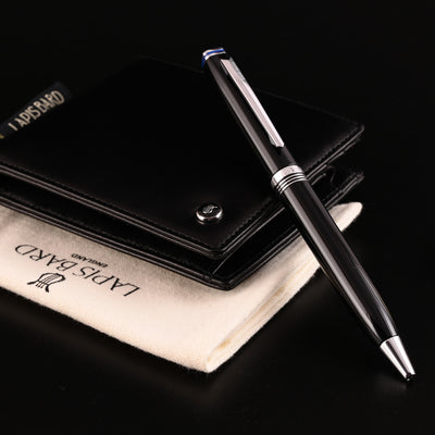 Lapis Bard Gift Set - Contemporary Black Ball Pen with Mayfair Black Wallet 10