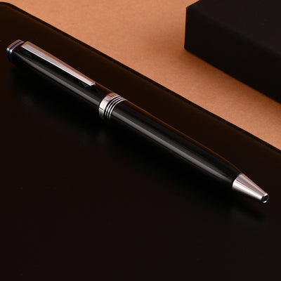 Lapis Bard Gift Set - Contemporary Black Ball Pen with Mayfair Leather Notebook 15
