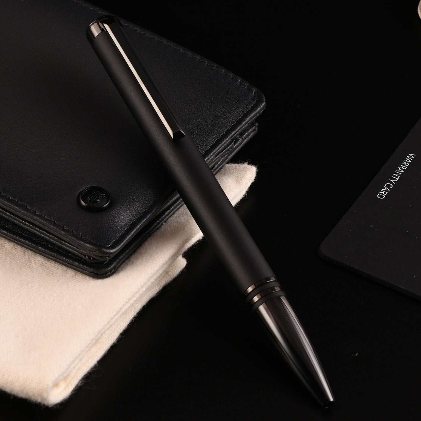 Lapis Bard Gift Set - Torque Matte Black Ball Pen with Ducorium Graphite Wallet 7