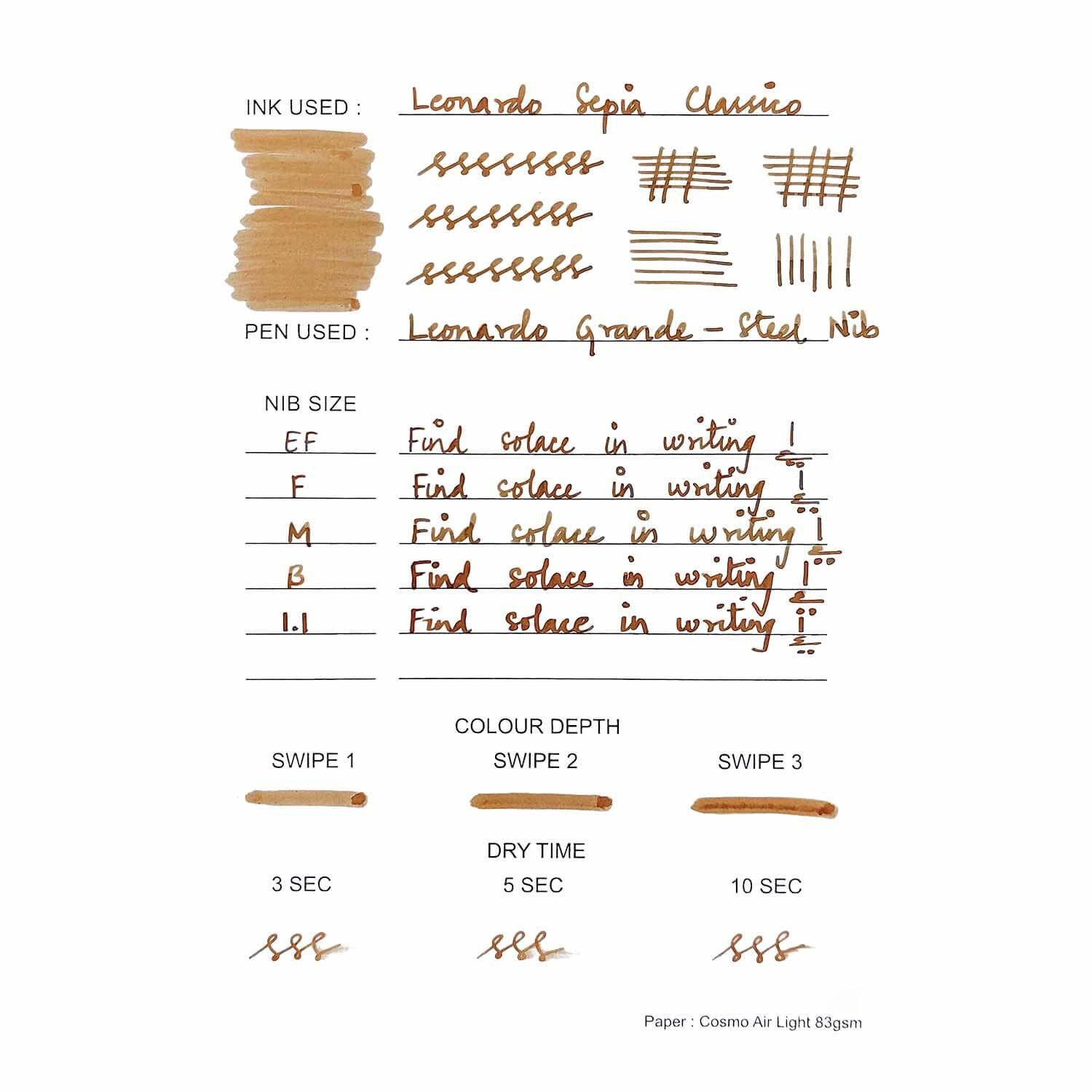 Old Script Sepia Ink Leonardo Sepia Classico Brown Ink | Buy Online at Makoba | Leonardo