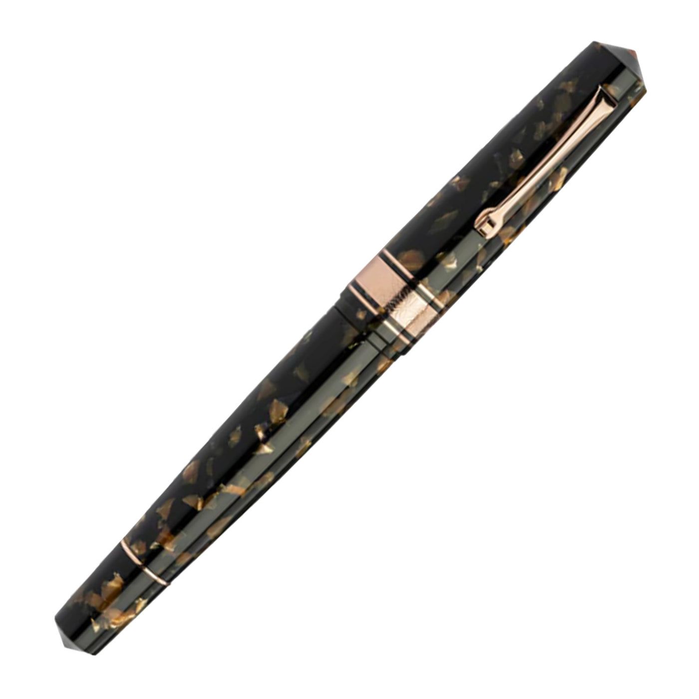 Leonardo Cinquantesimo 50th Anniversary Federico Fountain Pen - Black Amber RGT (Limited Edition) 2