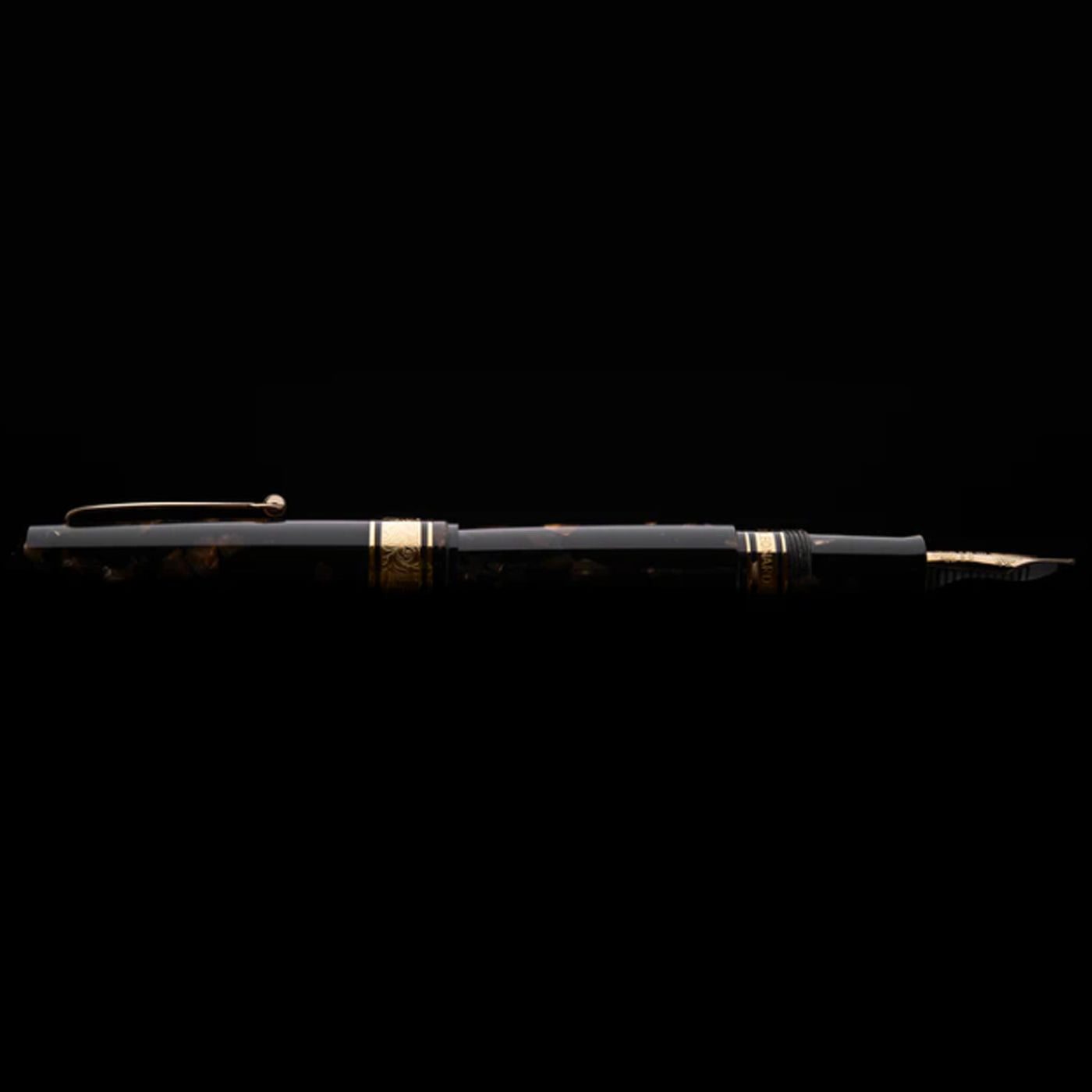 Leonardo Cinquantesimo 50th Anniversary Federico Fountain Pen - Black Amber RGT (Limited Edition) 8