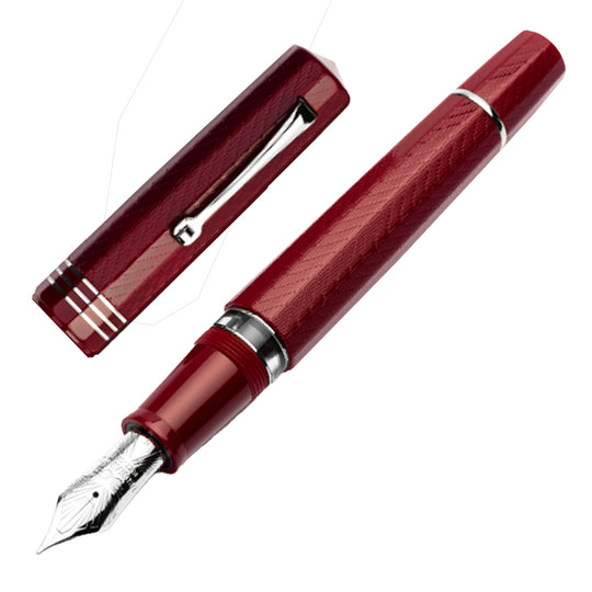 Leonardo Dodici Guilloche No. 6 Fountain Pen - Burgundy CT