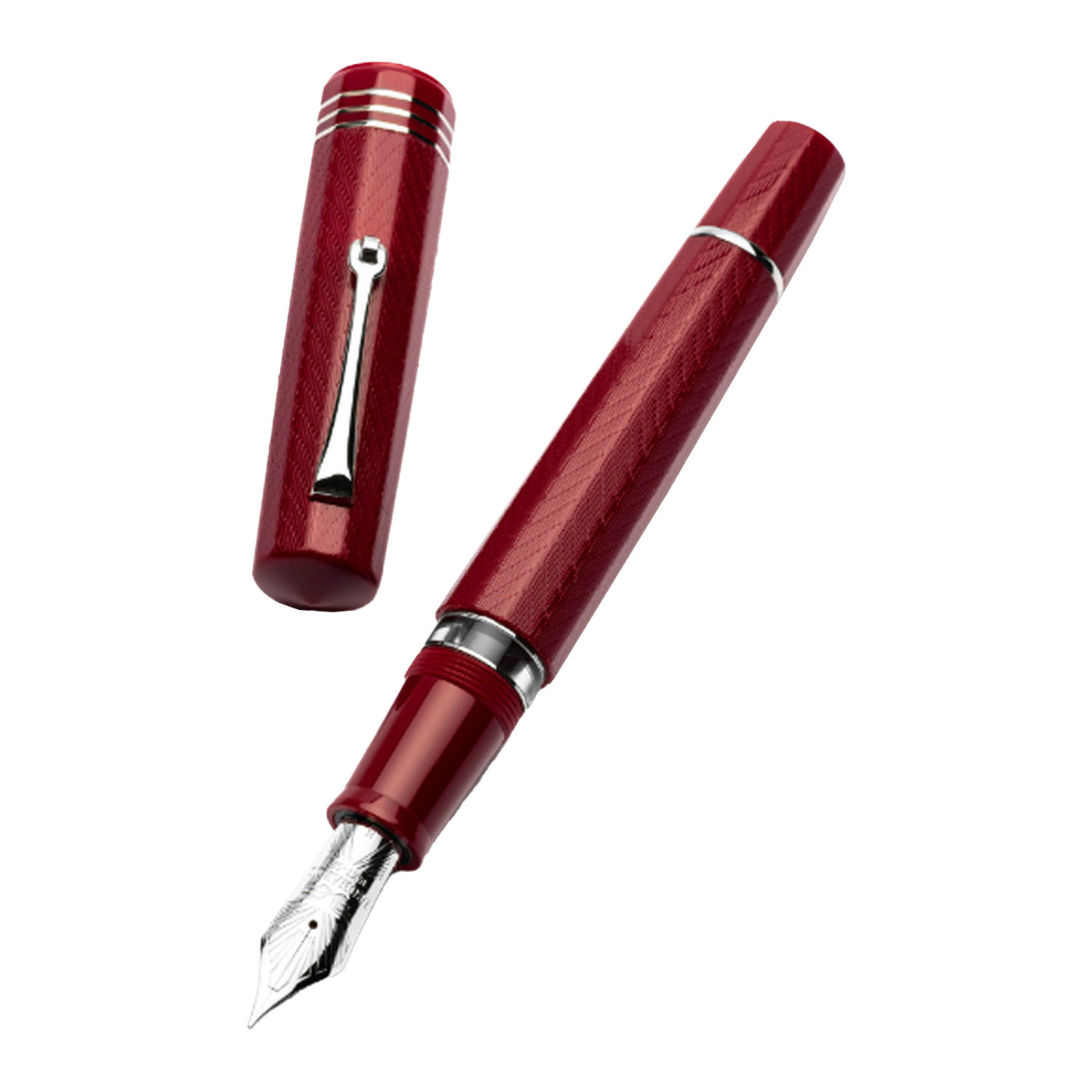 Leonardo Dodici Guilloche No. 6 Fountain Pen - Burgundy CT 3