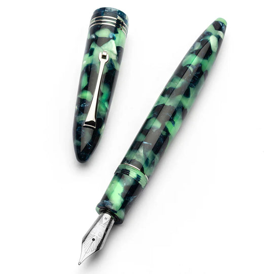 Leonardo Furore Fiordo Di Furore Fountain Pen - Green & Black CT