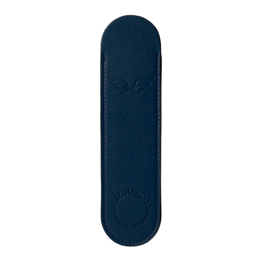 Leonardo Leather 1 Pen Sleeve - Dark Blue
