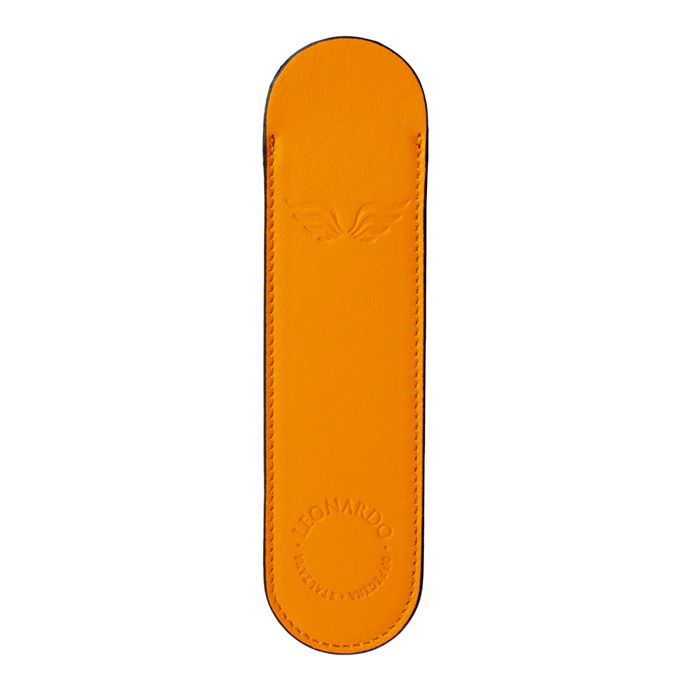 Leonardo Leather 1 Pen Sleeve - Orange