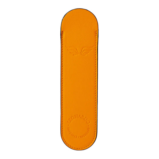 Leonardo Leather 1 Pen Sleeve - Orange